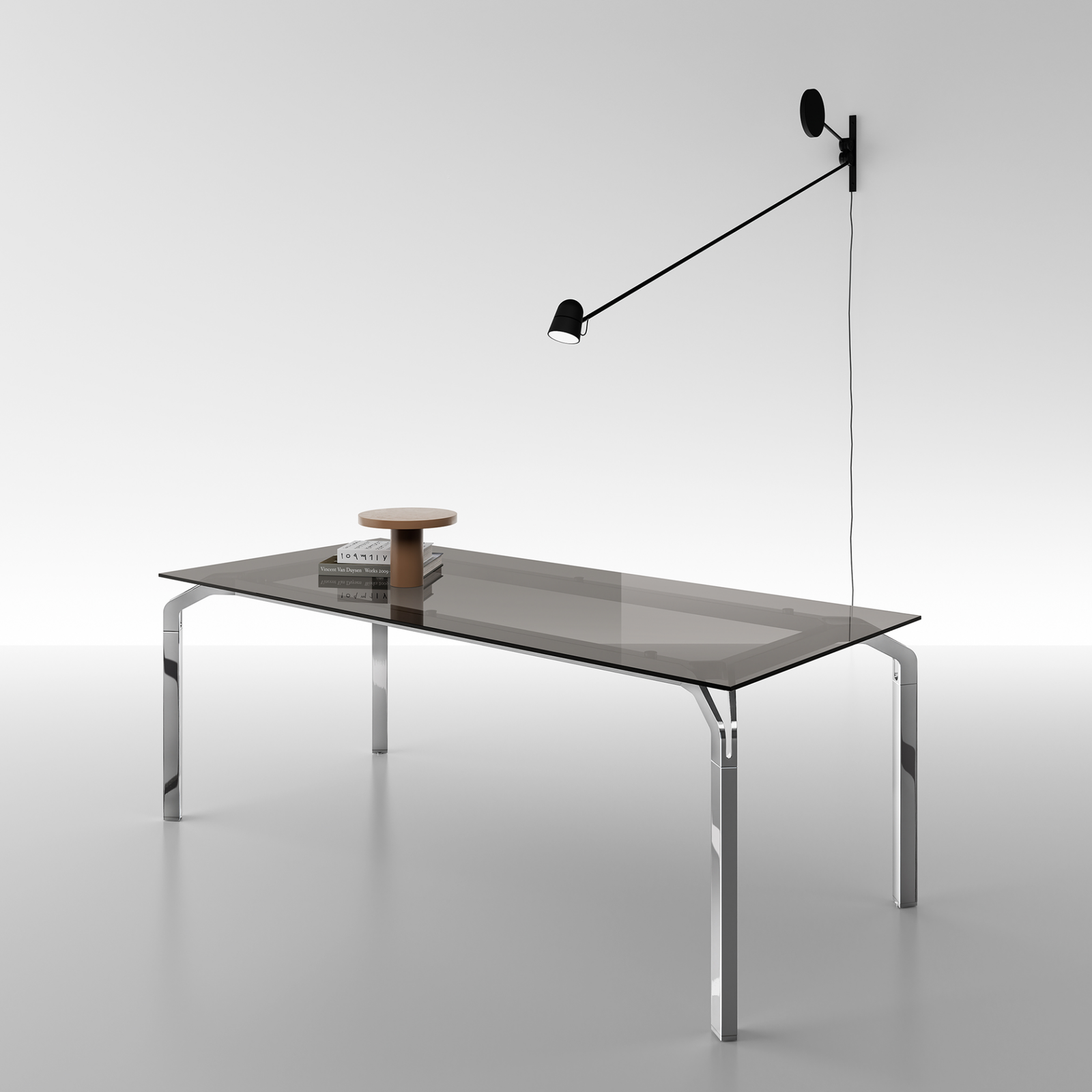 Scrivania piano in vetro modello Yoga