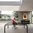 Scrivania direzionale Yoga con piano in vetro trasparente