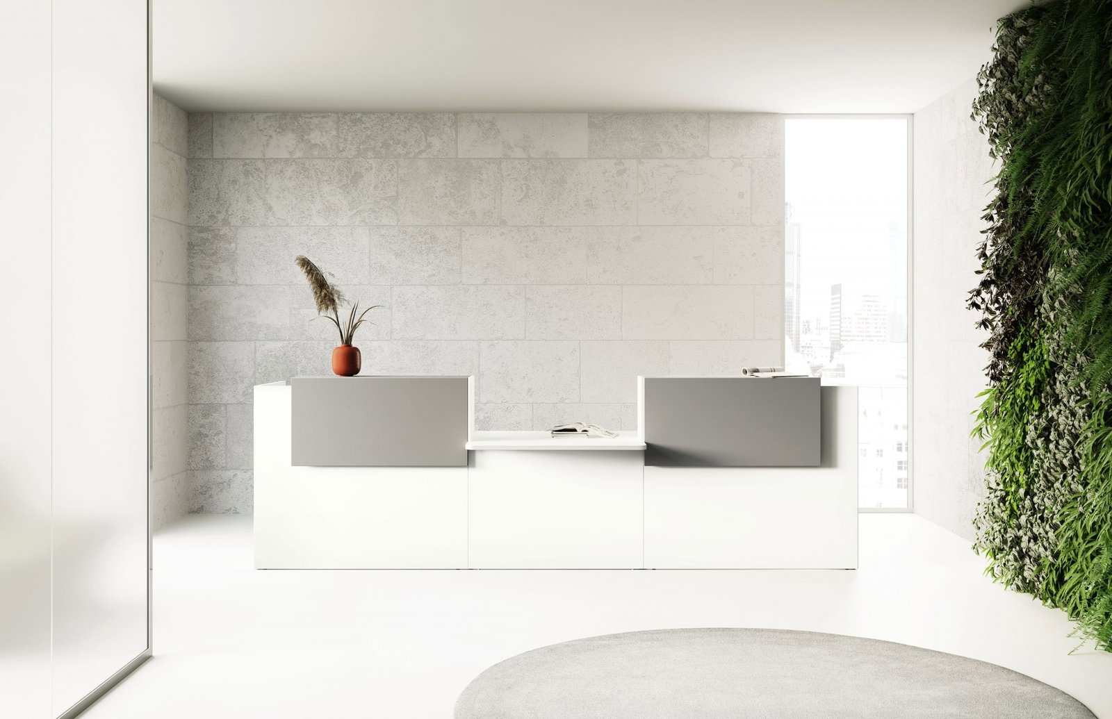 Reception con modulo conversazione centrale