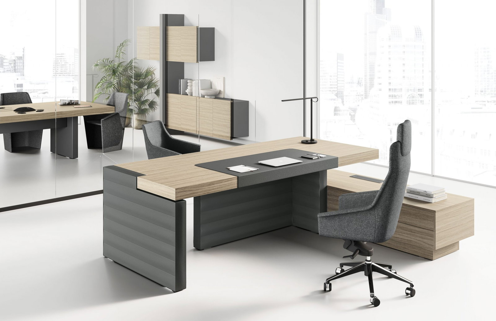 Scrivania direzionale Jera con allungo