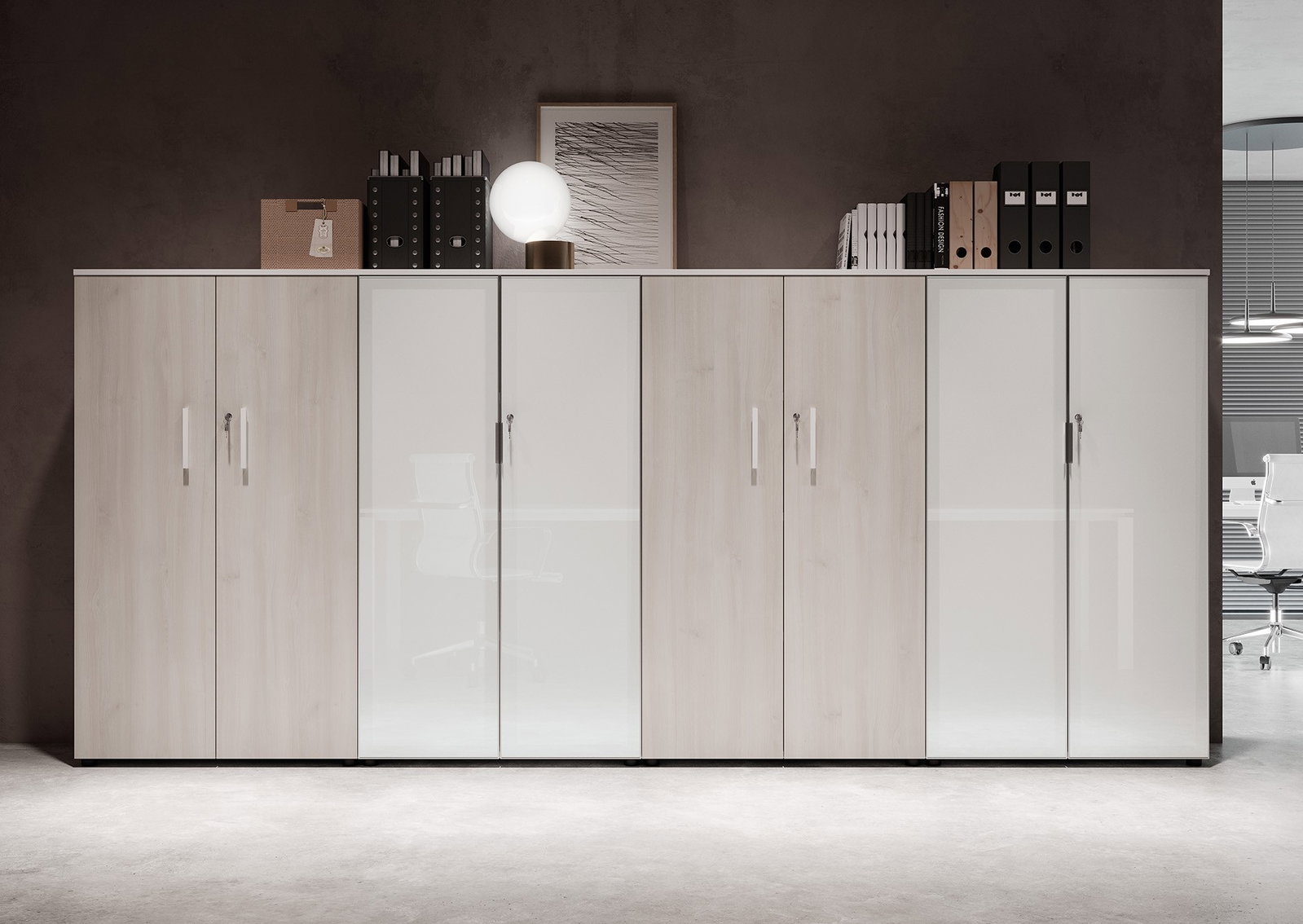 Mobile da ufficio H.153,6 con ante serie Office