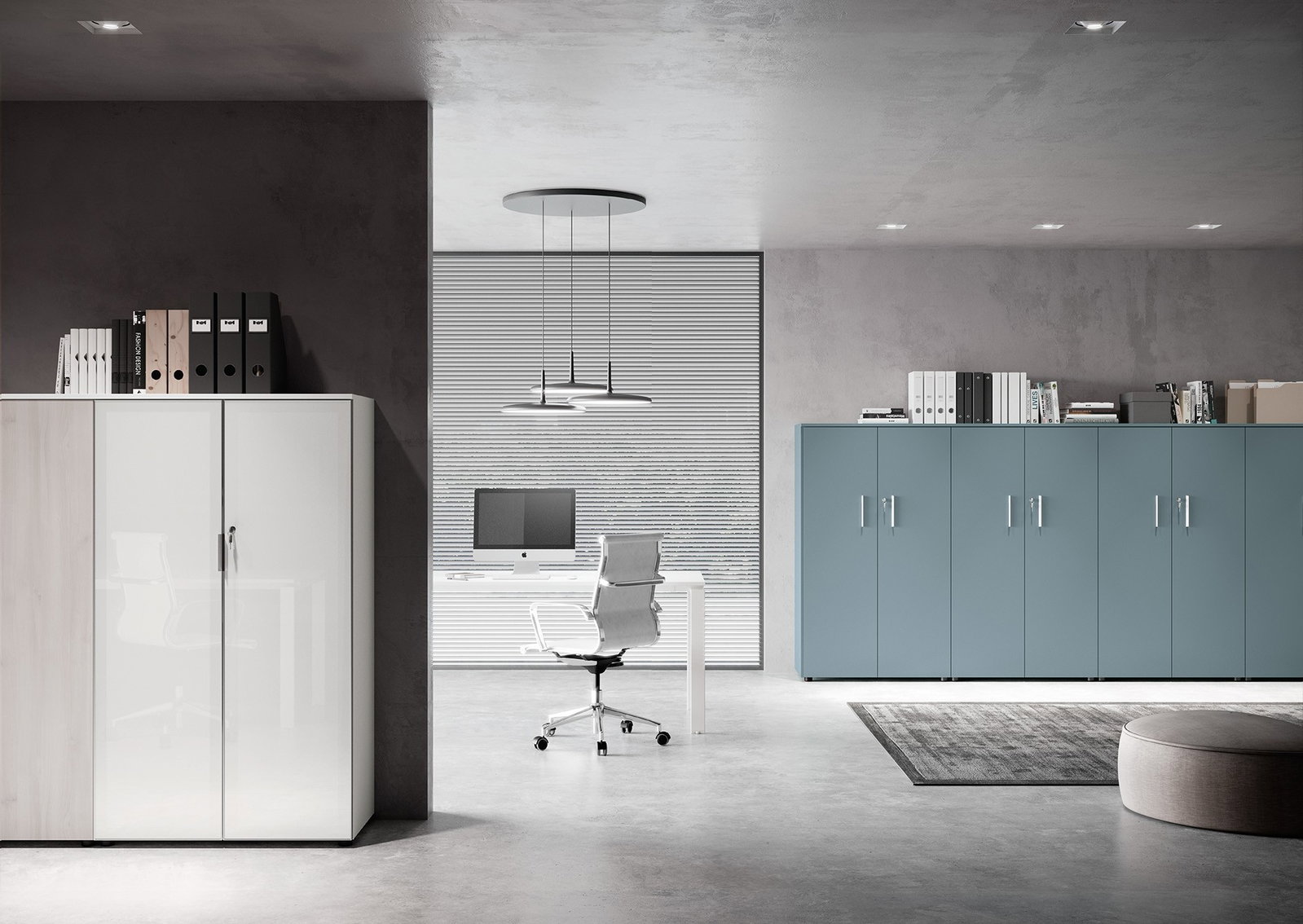 Mobile da ufficio H.153,6 con ante serie Office