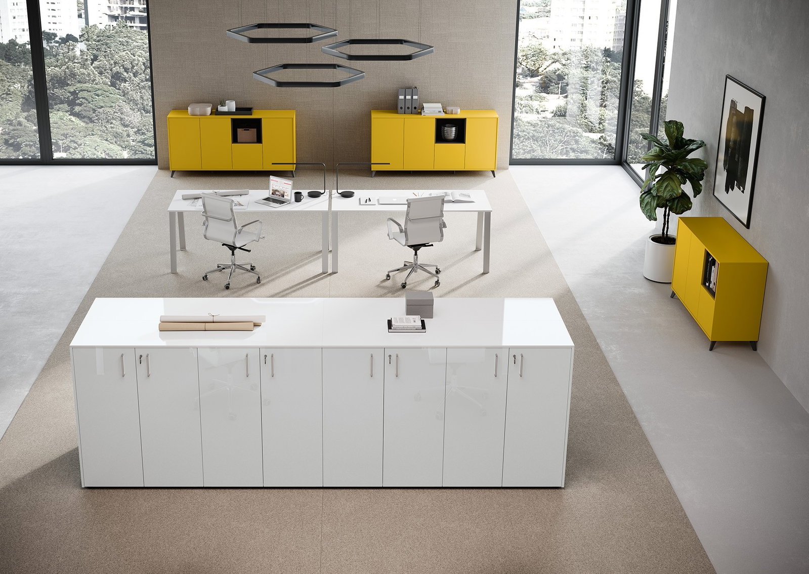 Mobile da Ufficio H.115 con ante serie Office