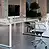 Scrivania Loft piano in vetro con mobile portante