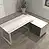 Scrivania Loft piano in vetro con mobile portante