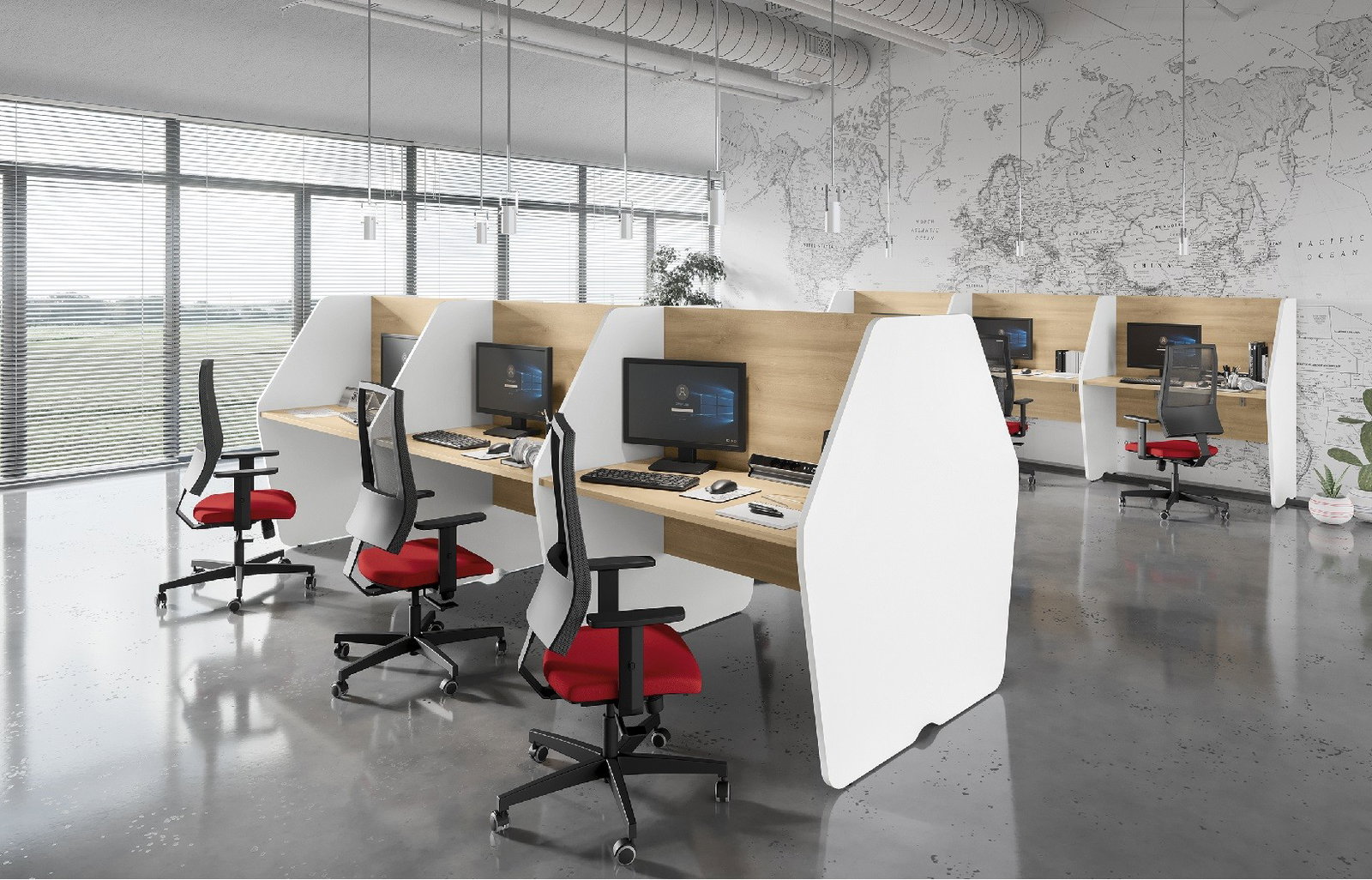 Postazione doppia piani L.82,5 Call Center Teko