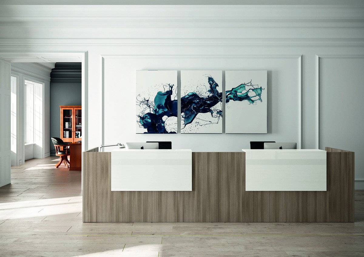 Reception doppia con mensole linea Color