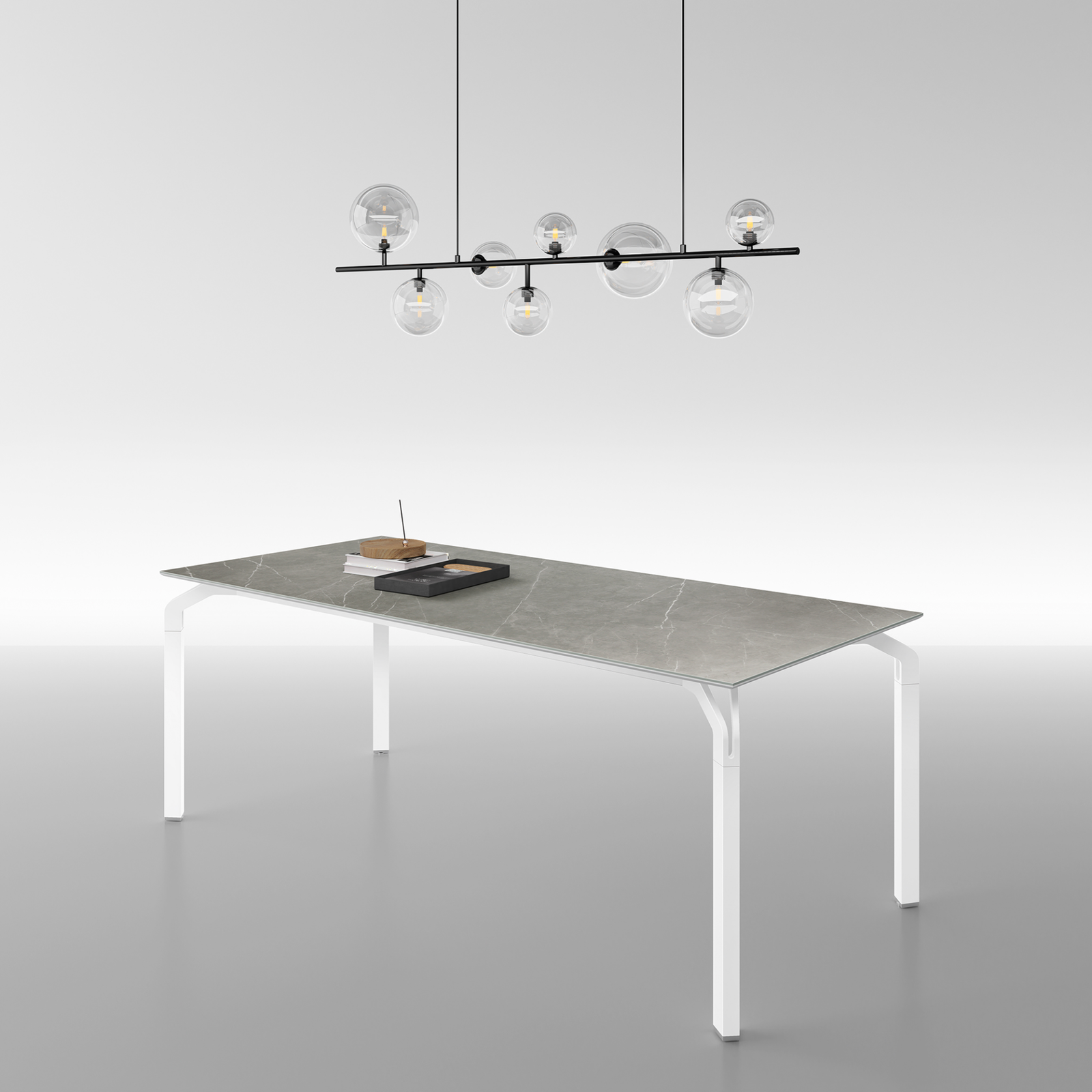 Scrivania Yoga con piano Laminam