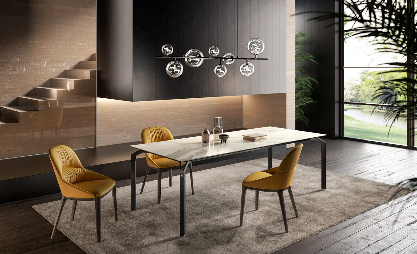 Scrivania Yoga con piano Laminam