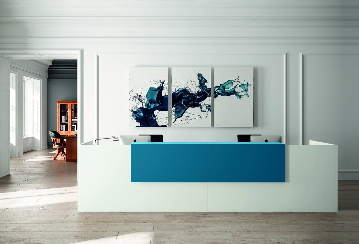 Reception doppia con mensole linea Color