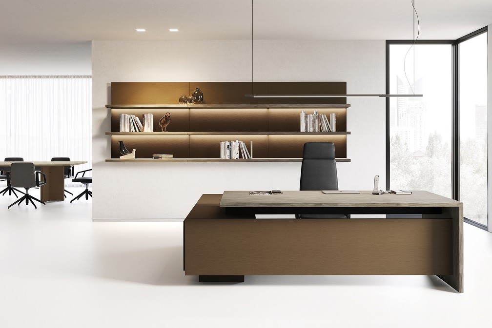 Scrivania direzionale con cassettiera Elite
