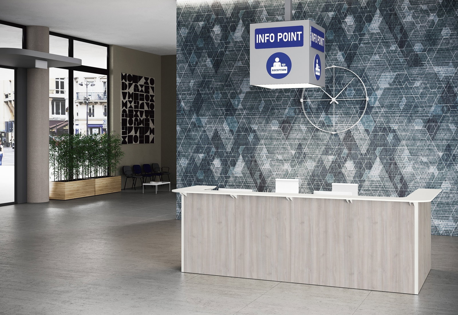 Reception teko angolare piano prof. 60