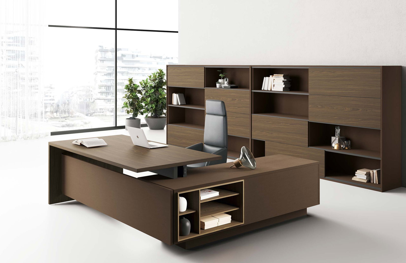 Scrivania ELITE in essenza di legno