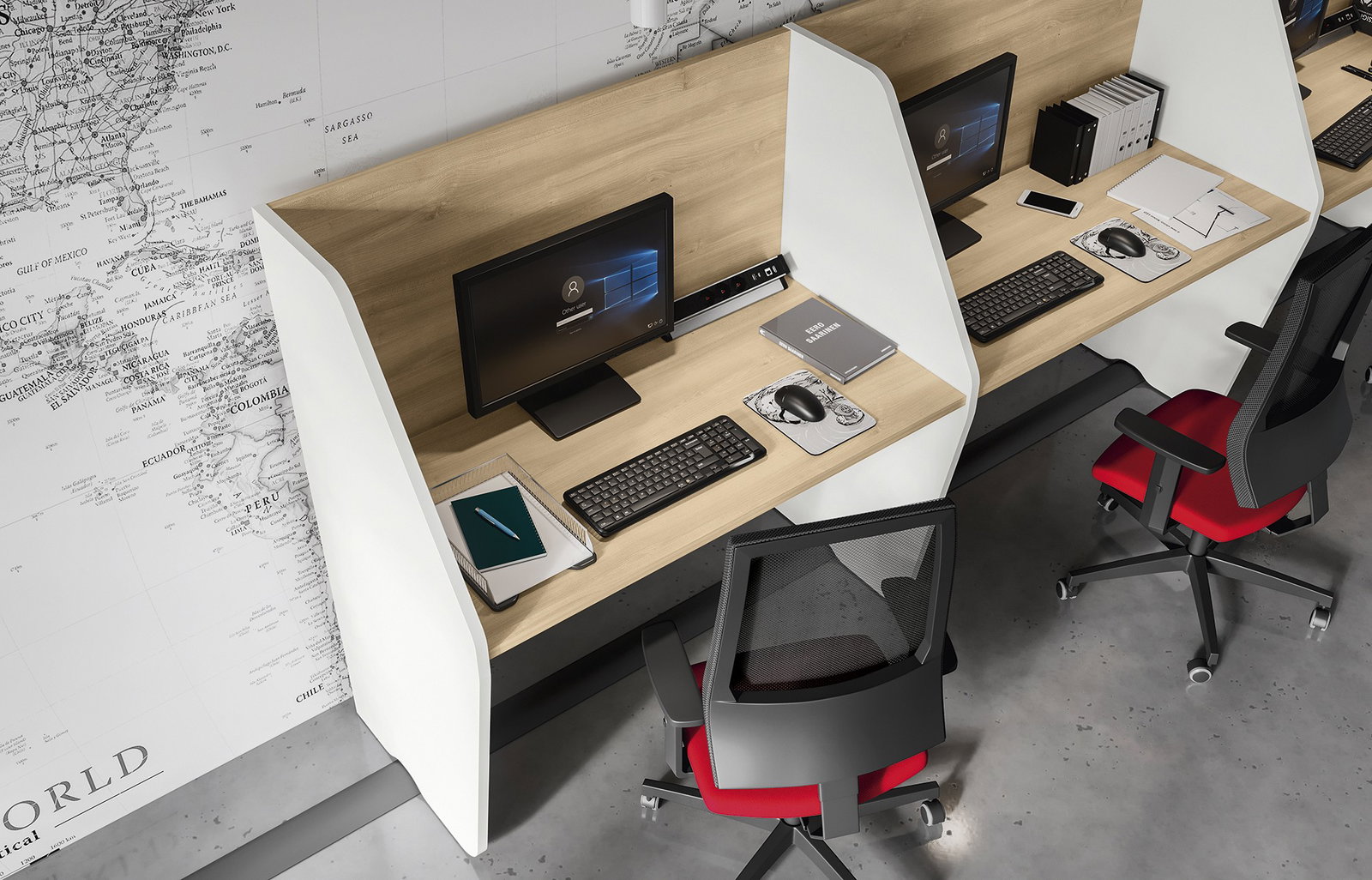 Postazione singola Call Center Teko piani L.102