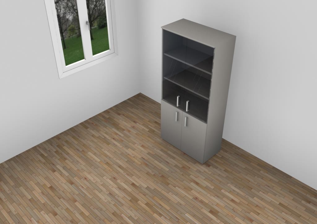 Mobile da Ufficio L.90 ante vetro e legno