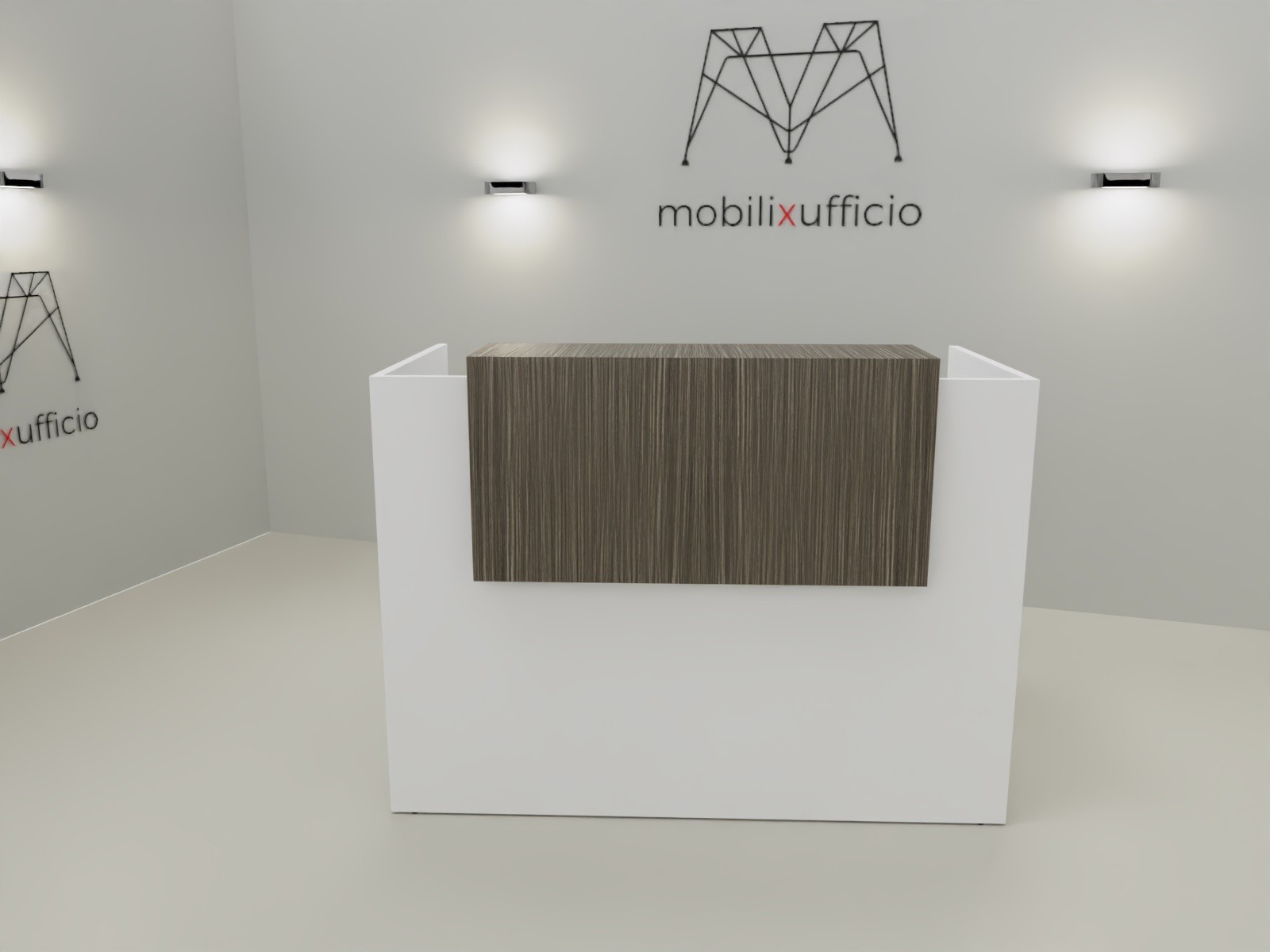 Reception da L.145 struttura bianco , mensola