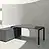 Scrivania Loft operativa con base anello aperto , con mobile portante
