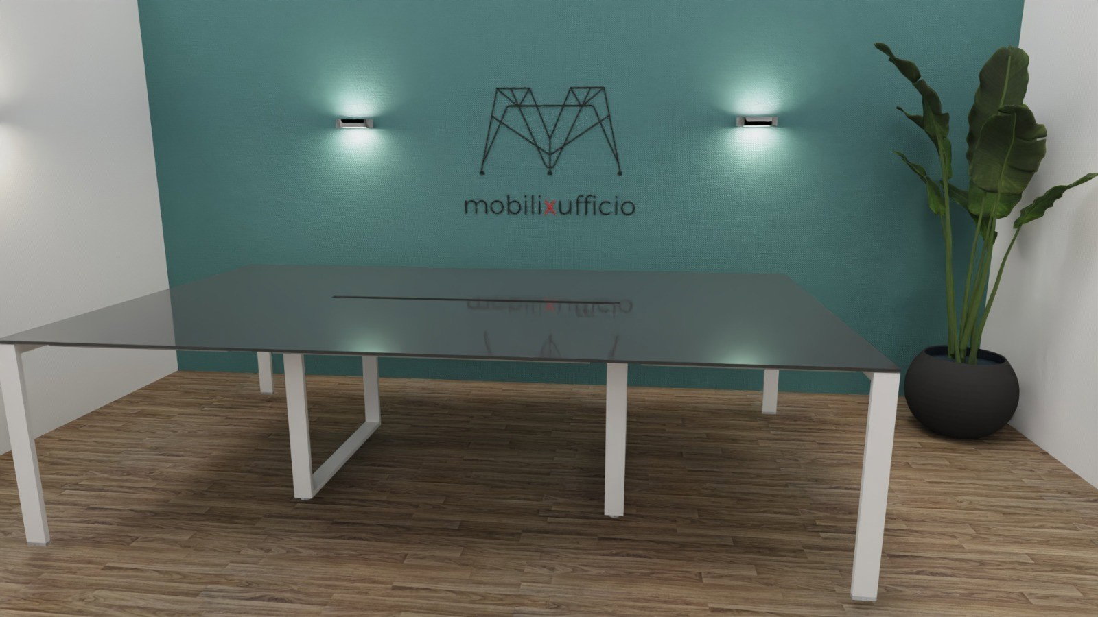 Meeting table funny piano vetro